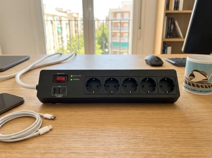 Steckdosenleiste mit USB-Ladegerät